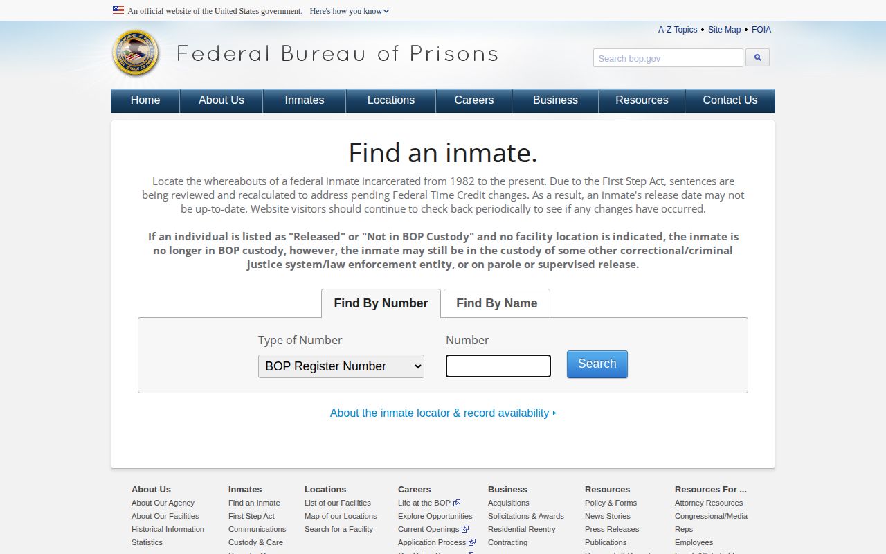 Wilkes County federal custody locator for record-stage verification